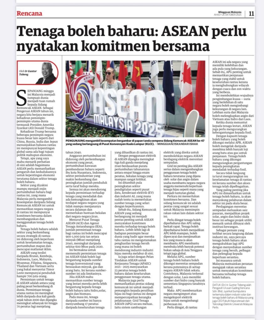 Malaysia Leading ASEAN’s Renewable Energy Commitment