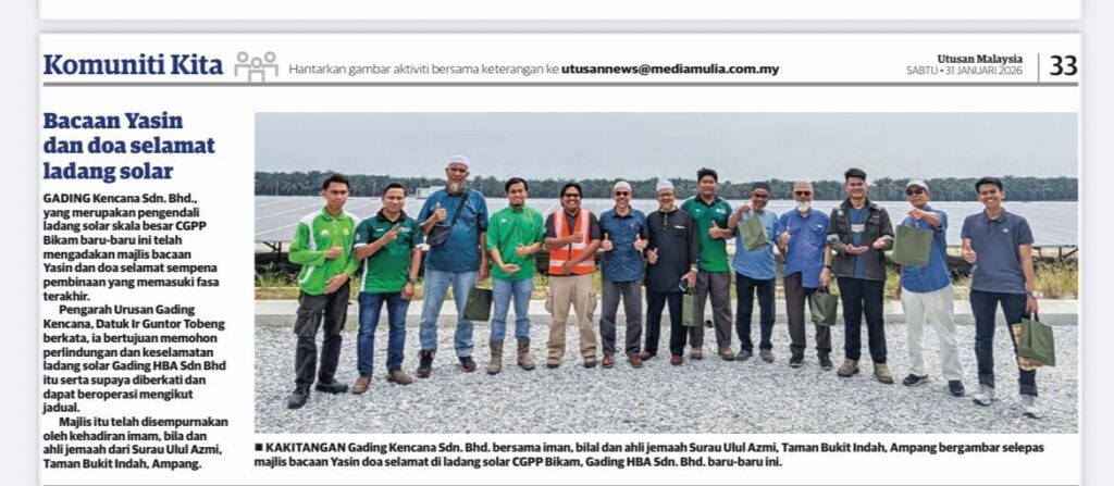 Bacaan Yasin dan doa selamat ladang solar